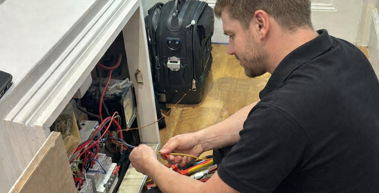 Electrician working in a Polegate property